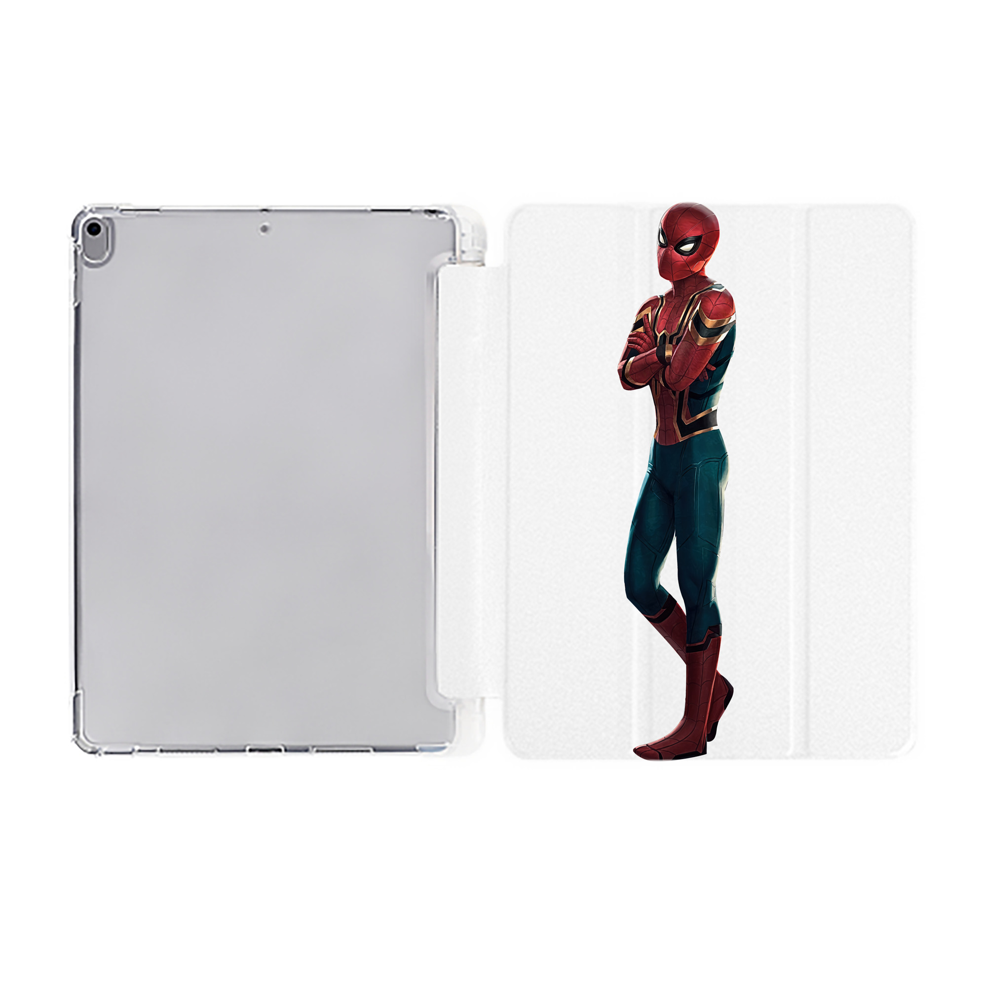 （画像用） Spider Man スパイダーマン IPad ケース ペン収納付き 三つ折りスタンド PUレザー×シリコン 対応機種9.5/10.5/10.9インチ